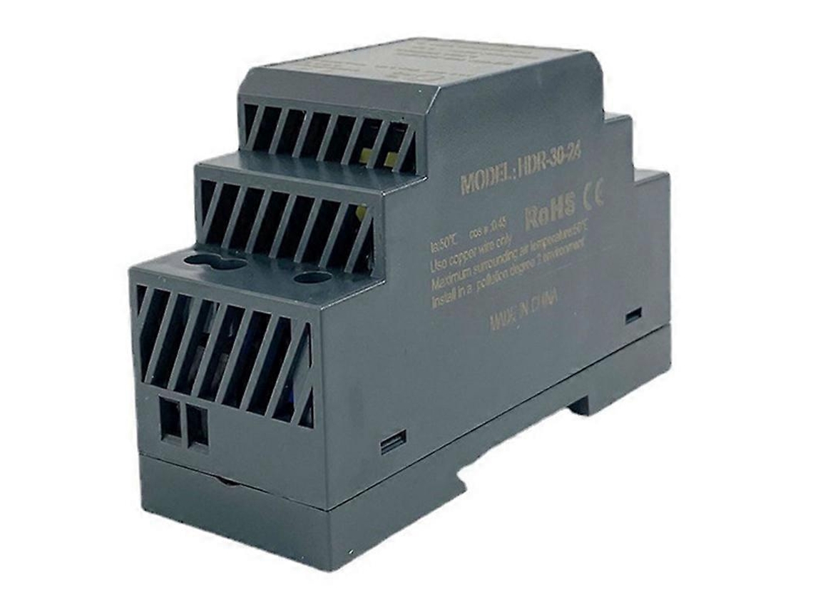 Fonte De Alimentação Hdr 30 24 Ultrafina Em Formato De Degrau Para Trilho Din, Com Indicador Led De Proteção Contra Curto Circuito. Aquaforge