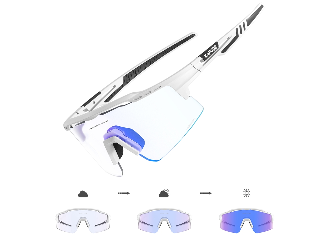 (estilo 2, Branco) Óculos De Ciclismo Fotocromáticos Uv400, Com Lentes Fotocromáticas E Proteção Uv.