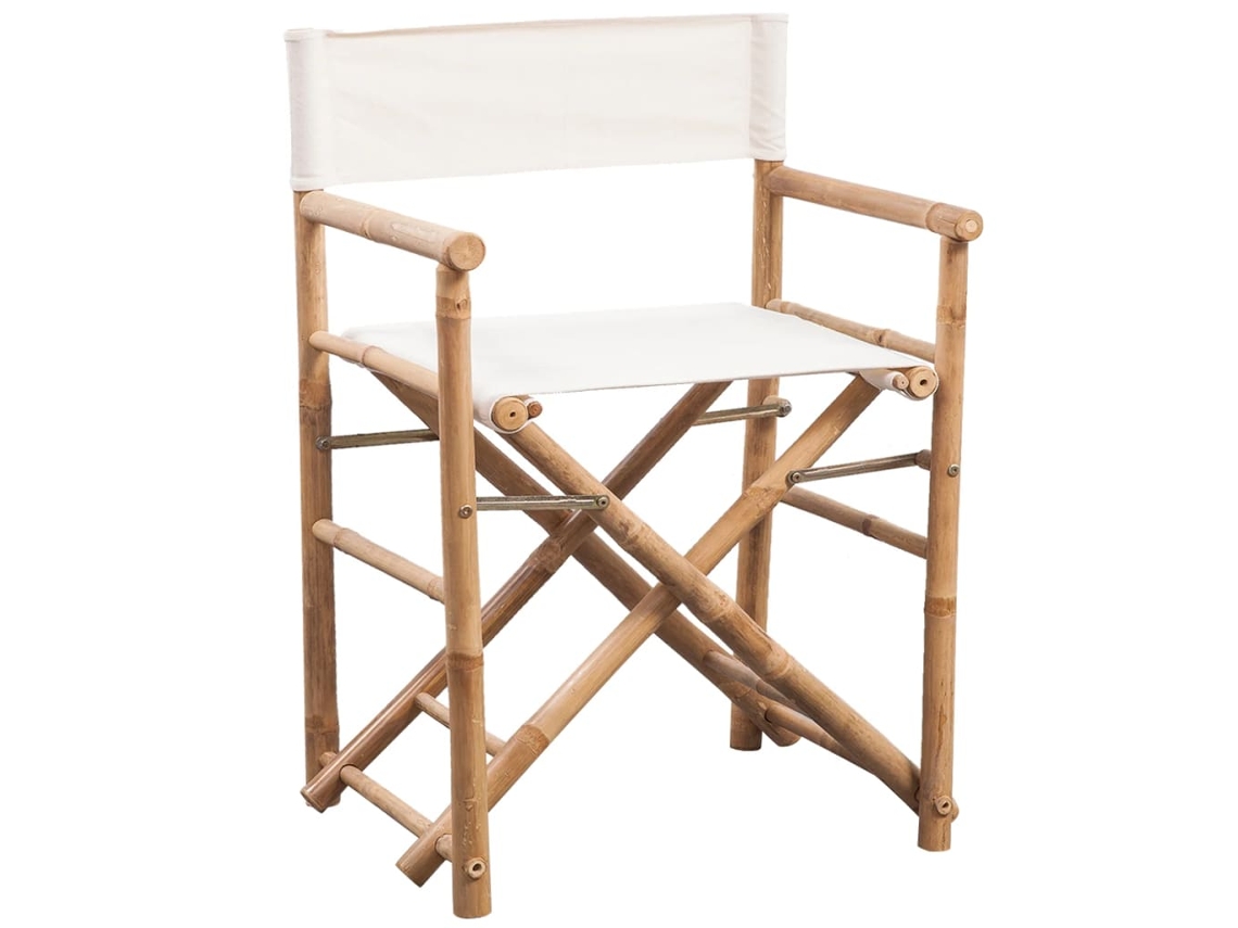 Maison Exclusive - Cadeiras De Diretor Dobráveis 2 Pcs Bambu E Lona