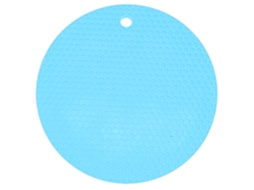Cobertura de mesa de silicone redonda isolante alimentar, lavável, micro-ondas, azul, 17,7x17,7cm | S/MARCA