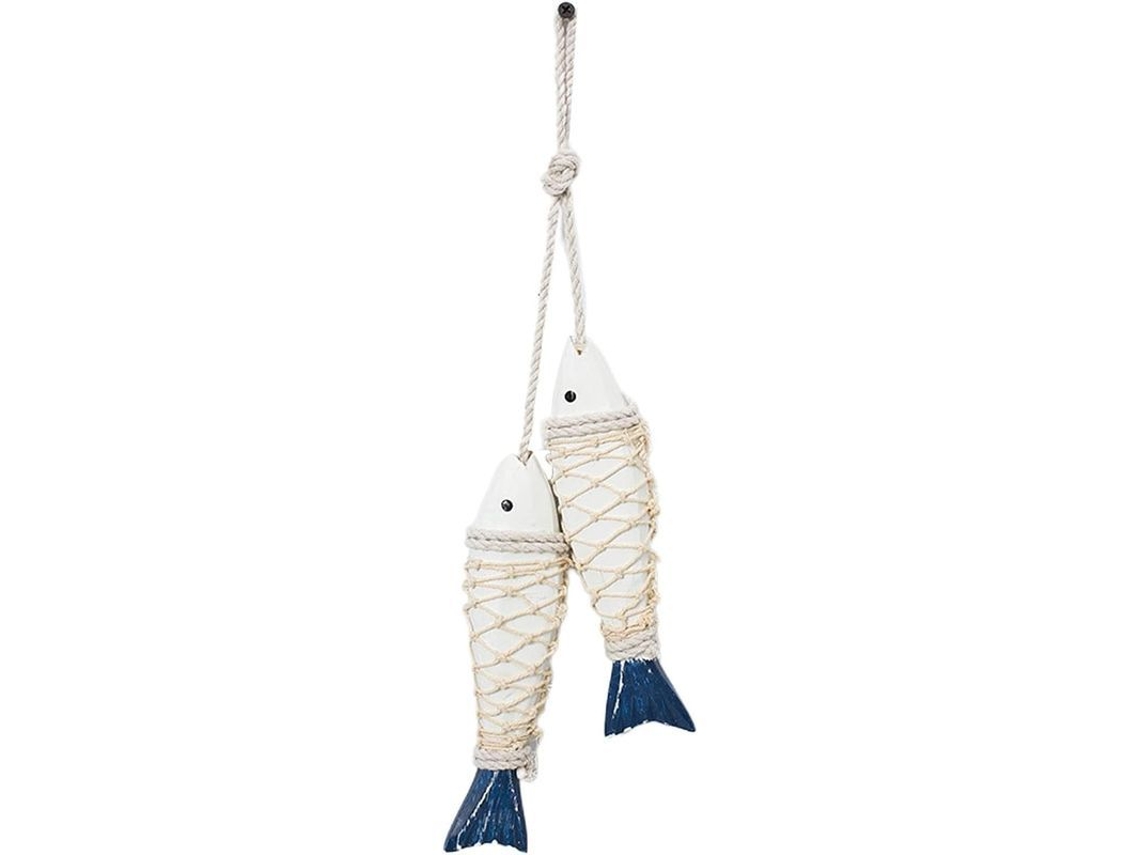 Peixe De Madeira Pendurado, Decoração Náutica Mediterrânea, Adorno De Parede Para Lar, Bar Ou Café, 2 Peças