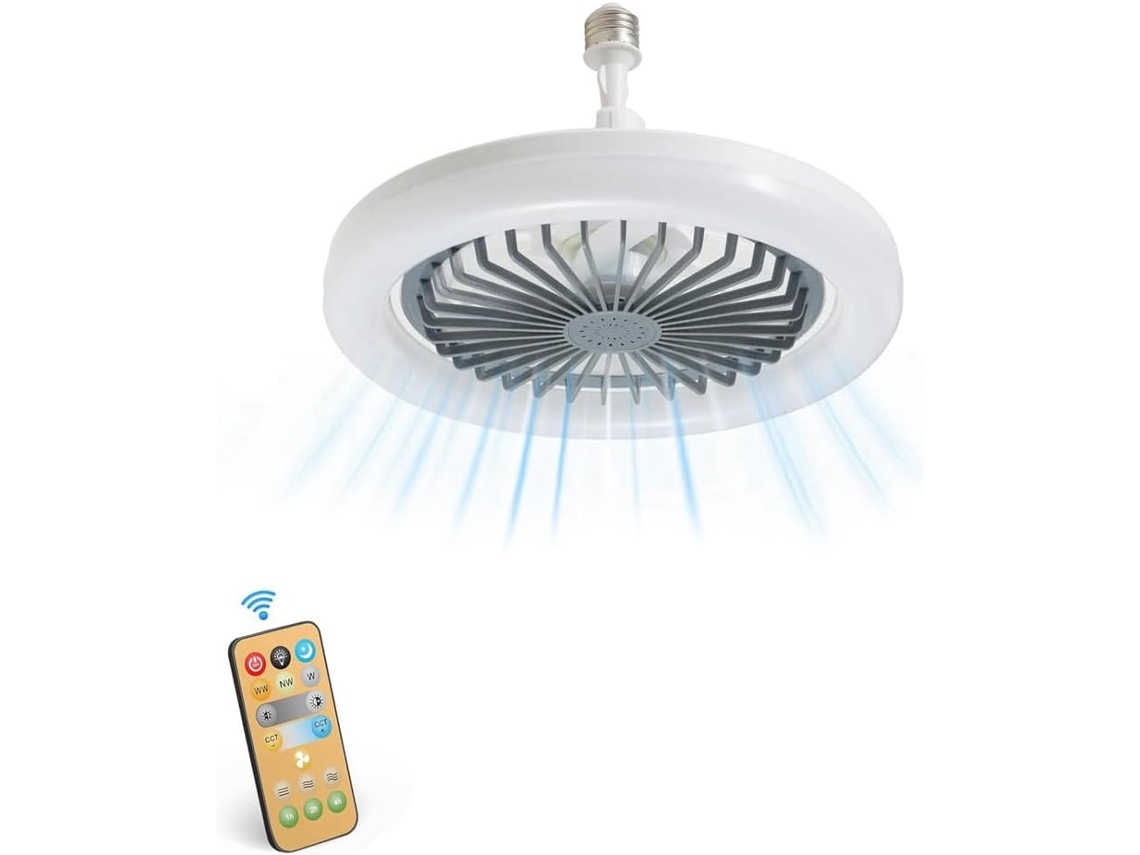 Ventilador De Teto Multidirecional De 10 Polegadas Com Soquete Para Lâmpada, Ventilador De Teto De R Gokoco