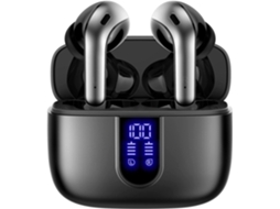 Fones de Ouvido Bluetooth Sem Fio com Display Led e Estojo de Carregamento JIAPEI (preto)