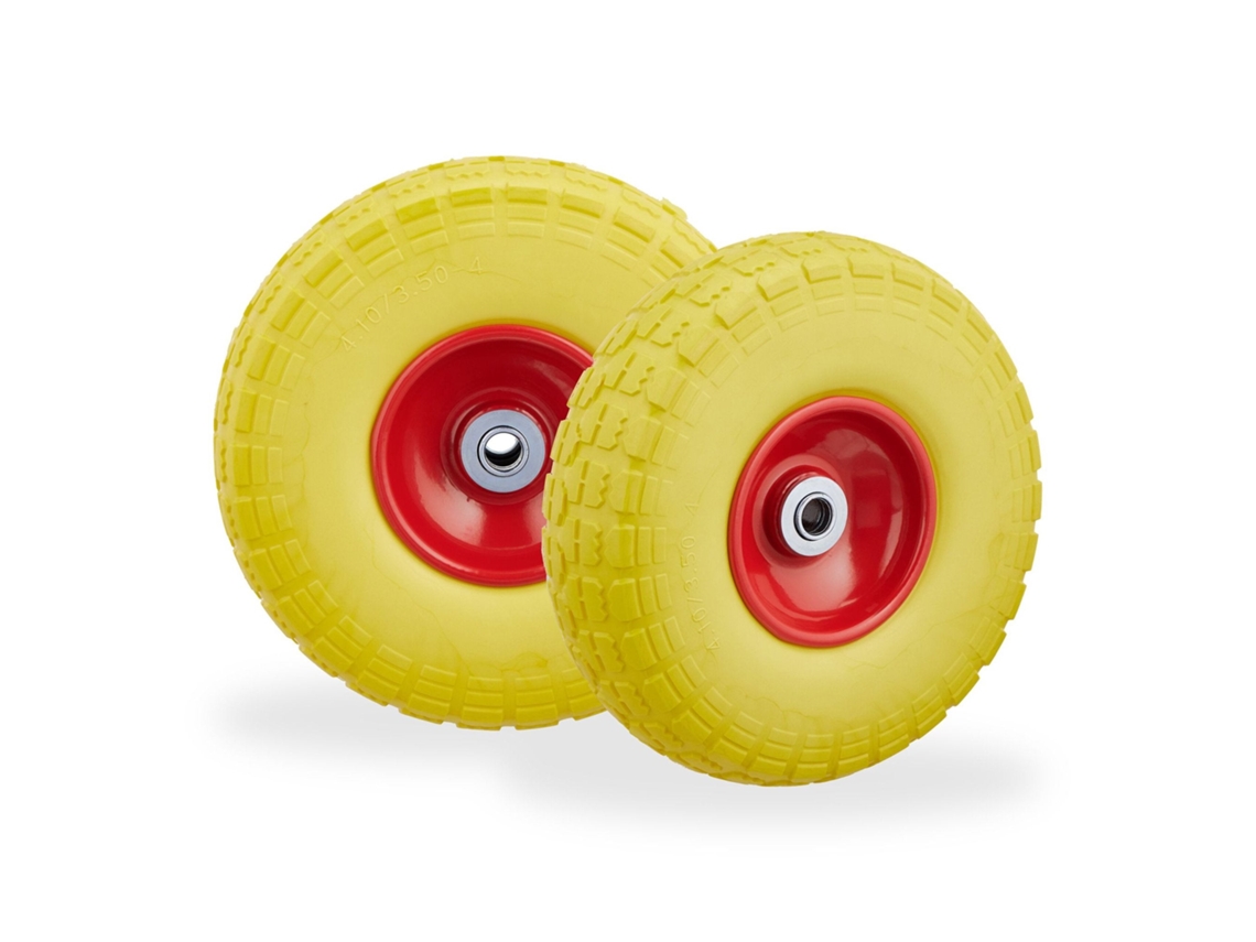 Conjunto De 2 Pneus De Pu Para Carrinho De Mão