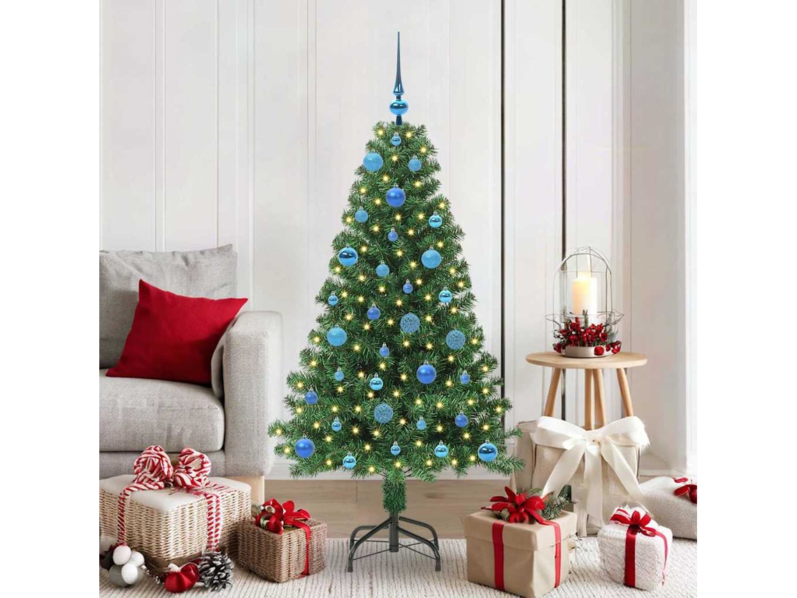Vidaxl Árvore De Natal Artificial Verde 150 Cm Pvc, Aço E Plástico