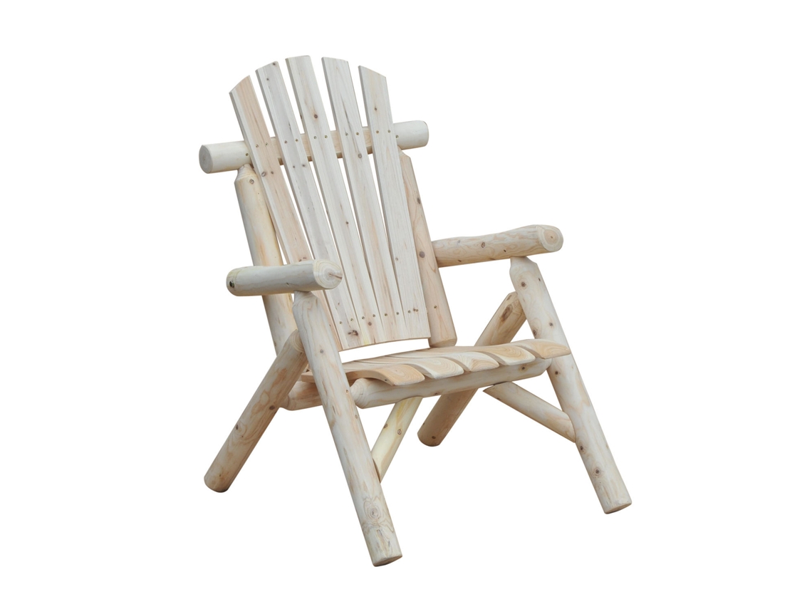 Cadeira Adirondack de madeira, resistente ao tempo, com braços, 83x68x101cm natural S/MARCA