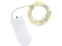 Cordão De Luzes Natal Em Fio Cobre Com Leds, Alimentado Por Bateria,