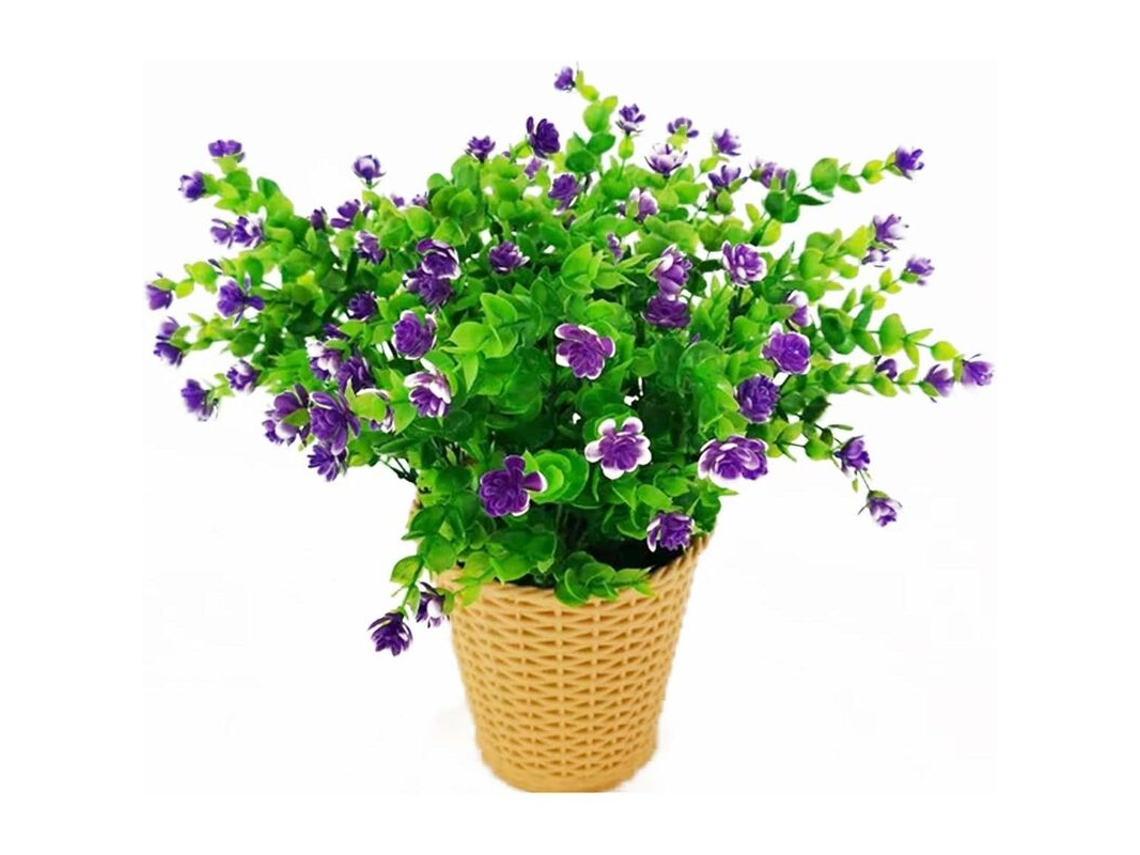 Flores Artificiais de Eucalipto, Buquê de Plantas Verdes Artificiais, Flores Decorativas de Plástico para Jardim/casa/casamento/festa AQUAFORGE