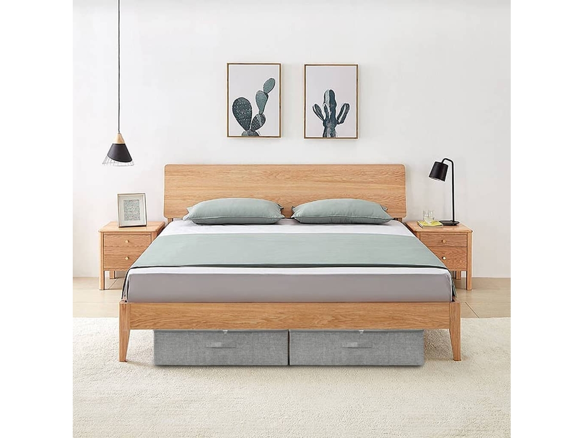 Vidaxl Caixas De Arrumação 2 Pcs Tecido 70x40x18 Cm Cinzento