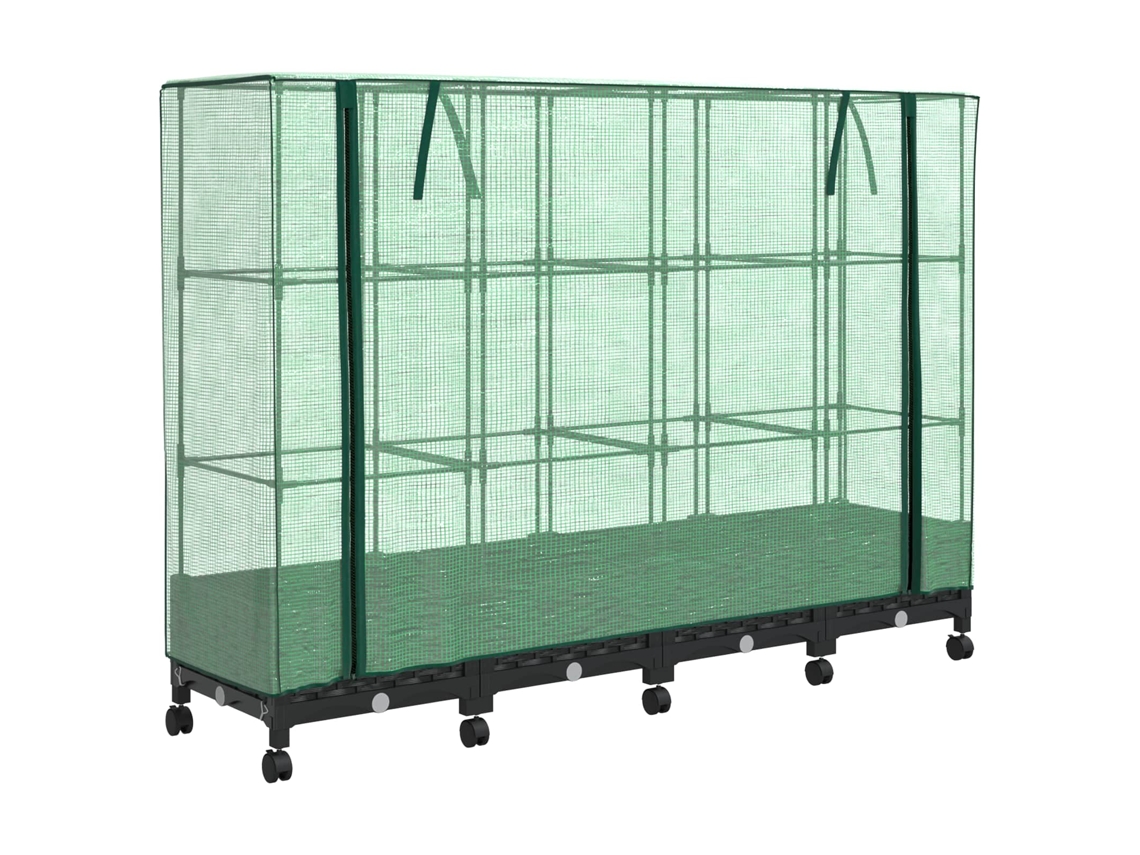Conjunto 4 Vaso De Jardim Vidaxl Preto Polipropileno (160 X 40 X 129 Cm)