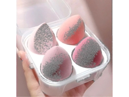 Esponjas De Maquiagem Com Estojo Para Guardar Base E Pó, Utensílios De Beleza, Acessórios De Maquiagem Para Mulheres. Everley891