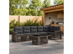 Vidaxl Conjunto De Sofá De Jardim 7 Unid. 6-número De Lugares