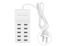 Carregador Usb Laxiscreed Com 10 Portas De Carregamento Rápido Inteligente Para Vários Dispositivos