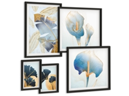 Conjunto De Pinturas Motivos Vegetais Modernos Espelharte (5 Peças)