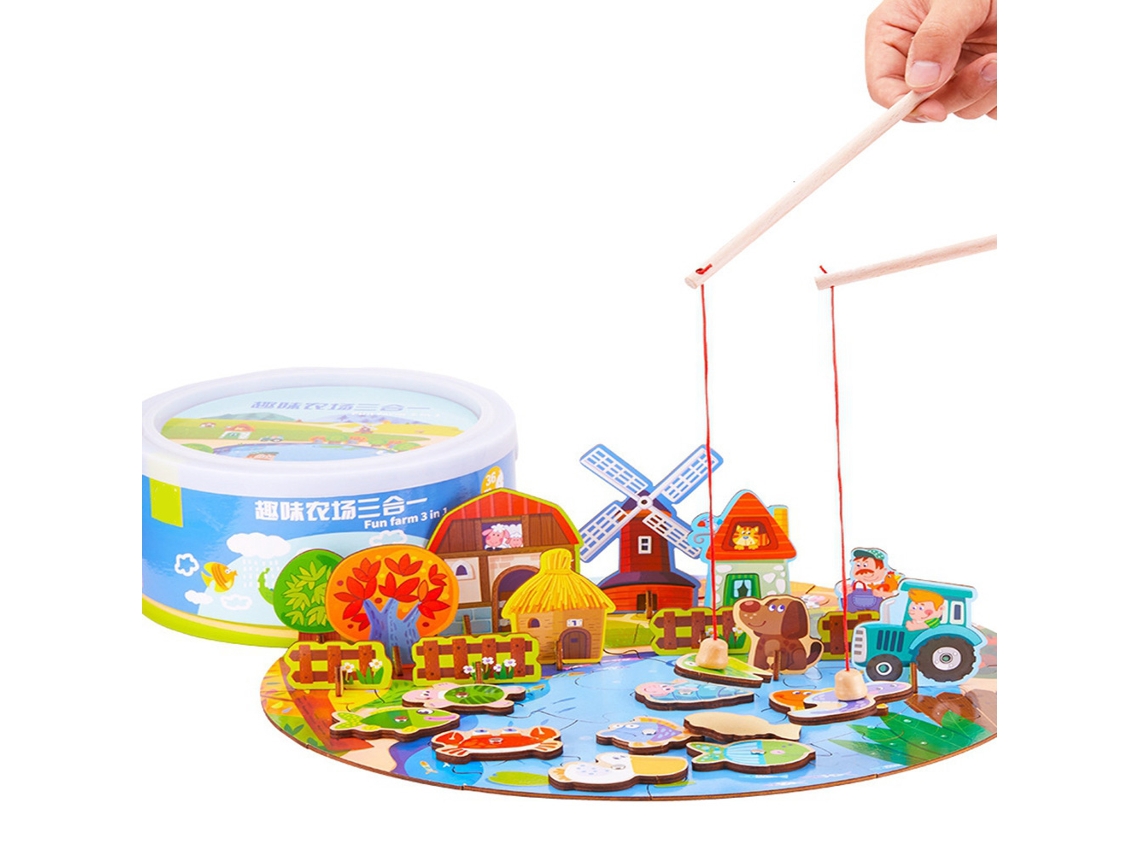 Brinquedo De Pesca De Madeira Com Quebra-cabeça Divertido E Cartoony Para Crianças, Brinquedo Educativo Precoce (2)
