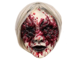 Máscara De Látex Fantasma Sangrento Assustador De Halloween Com Peruca Branca E Enfeite De Cabeça Para Festa Olysi Shop