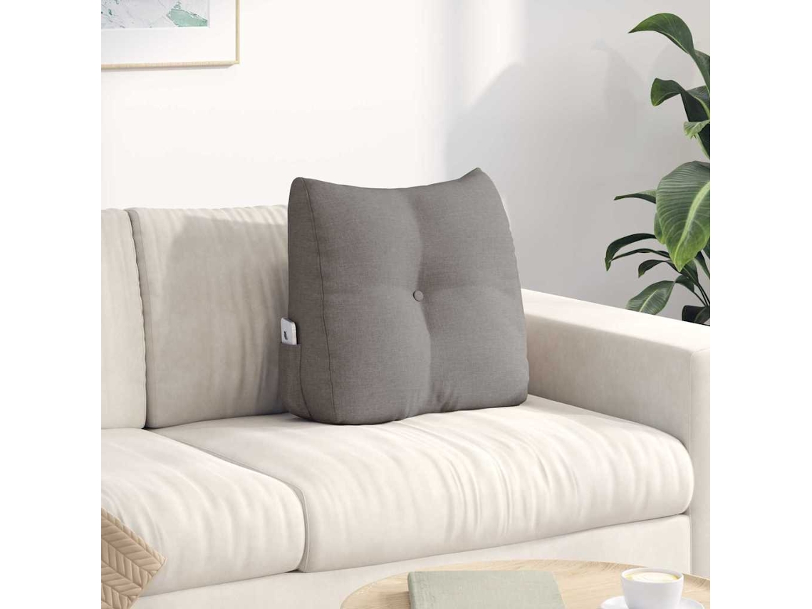 Vidaxl Travesseiro Para Costas Cinzento-acastanhado 45 X 24 X 50 Cm