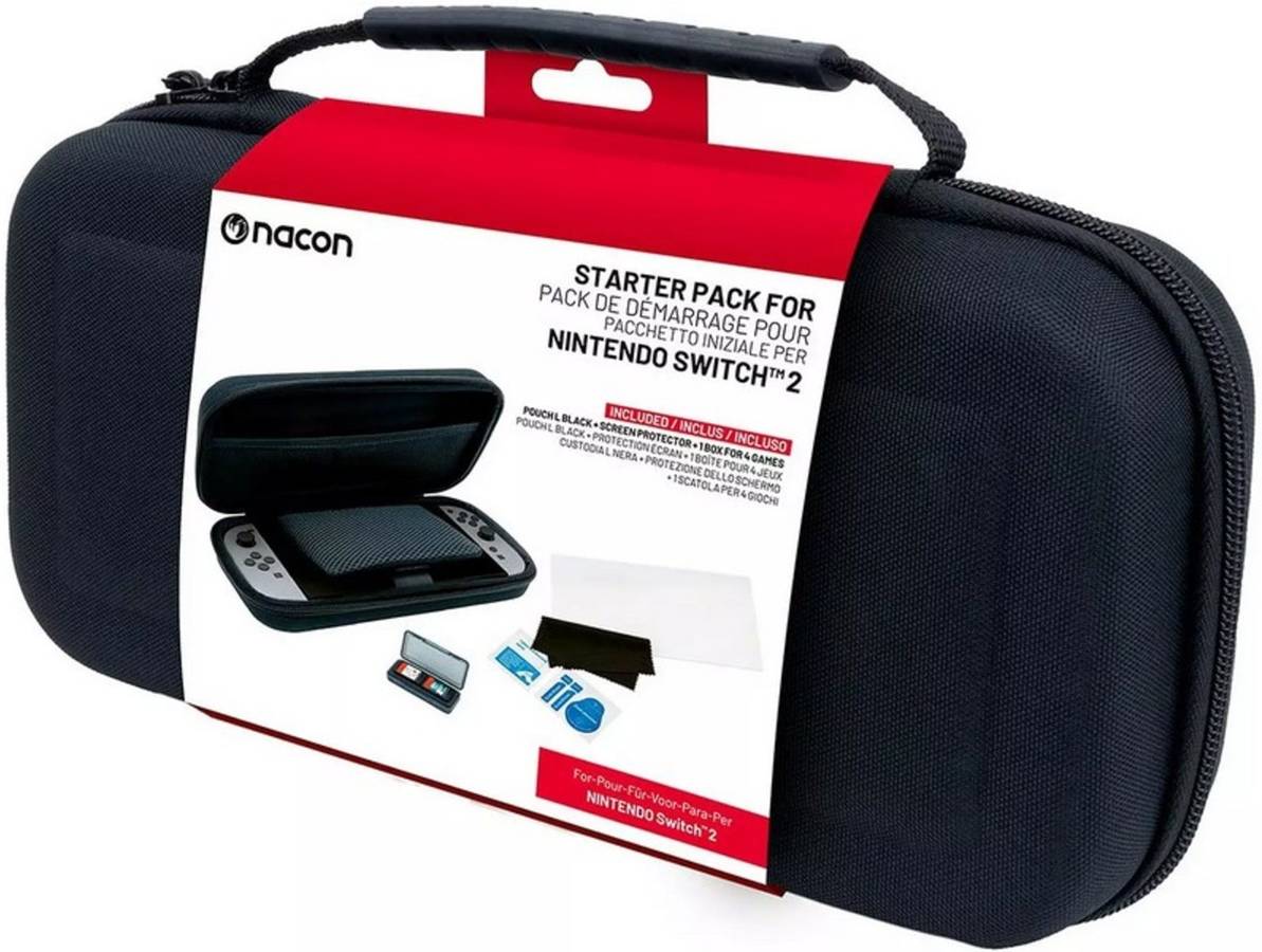 Bolsa Rígida e Protector Ecrã BIGBEN para Nintendo Switch 2 (Tamanho L - Preto)