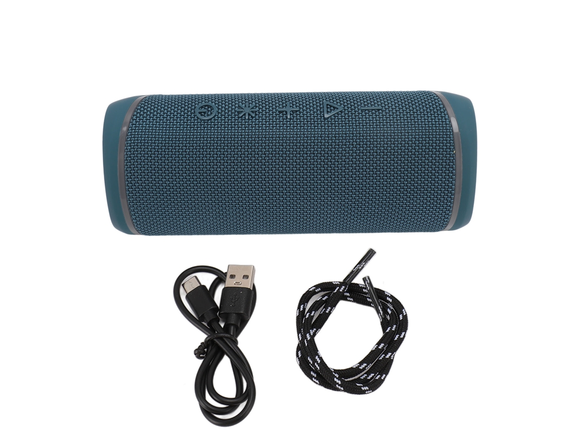 Caixa De Som Bluetooth Com Microfone E Luz Rgb Ipx5 À Prova D'água Portátil Para Exterior Azul