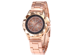 Relógio de quartzo unissex com pulseira de aço inoxidável, mostrador redondo simples e elegante (preto)