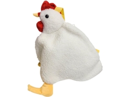Bolsa De Ombro/mão Em Lã Macia Branca Com Estampa De Galinha De Desenho Animado.