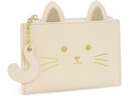 Carteira Mulher Fina Com Pendente Gato, Porta-cartões E Porta-moedas, Pele Vegana