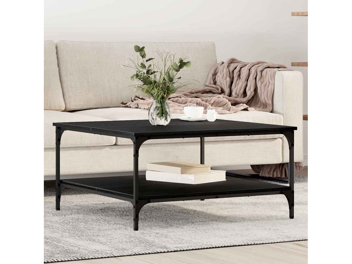 Vidaxl Mesa De Centro Carvalho Preto 80 X 80 X 40 Cm