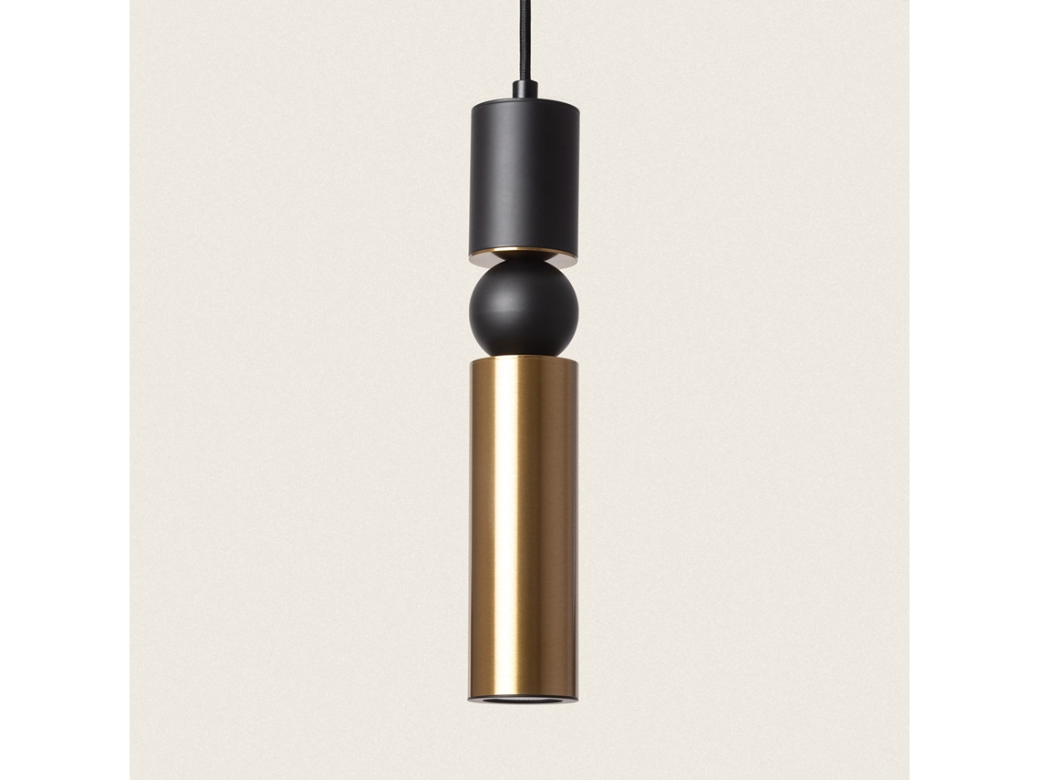 Candeeiro Suspenso Metal Luyo Preto Mate