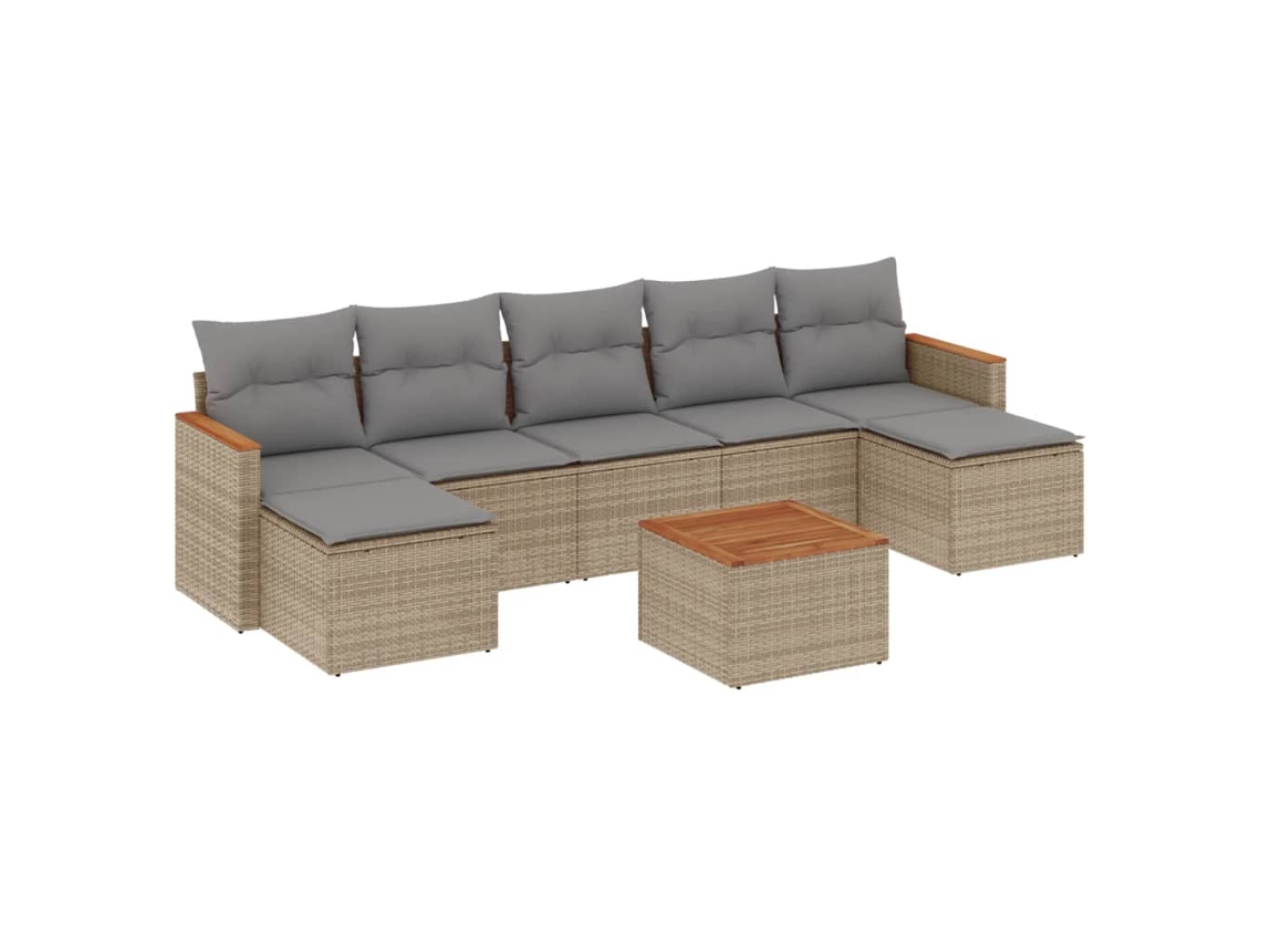 Garden Sofa Set, Garden Sofa Sets Vidaxl Bege Rattan / Vime (n/a)