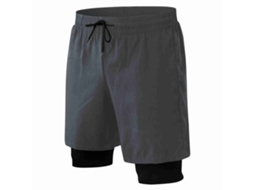 2026pantalones Cortos Deportivos Para Hombre 2 En 1 Transpirables Y Secado Rápido Con Bolsillo Para Teléfono Para Running Y Entrenamiento