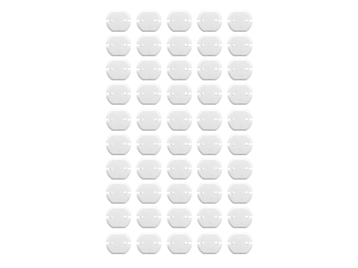 Mali 50 Protetores de Tomada Anti Choque Elétrico para Bebê Universal Abs 2 Pinos