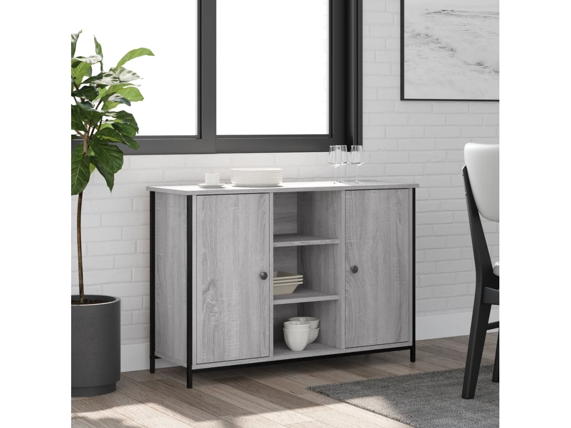 Vidaxl Aparador 100x35x70 Cm Derivados De Madeira Cinzento Sonoma