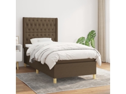 Vidaxl Cama com Molas/colchão 90x190 Cm Tecido Castanho escuro