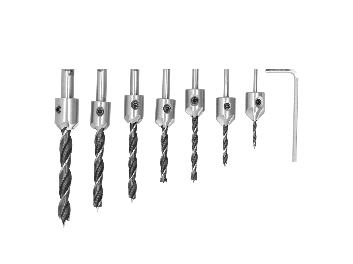 Kit de 7 brocas escareadoras para madeira CHABERLU
