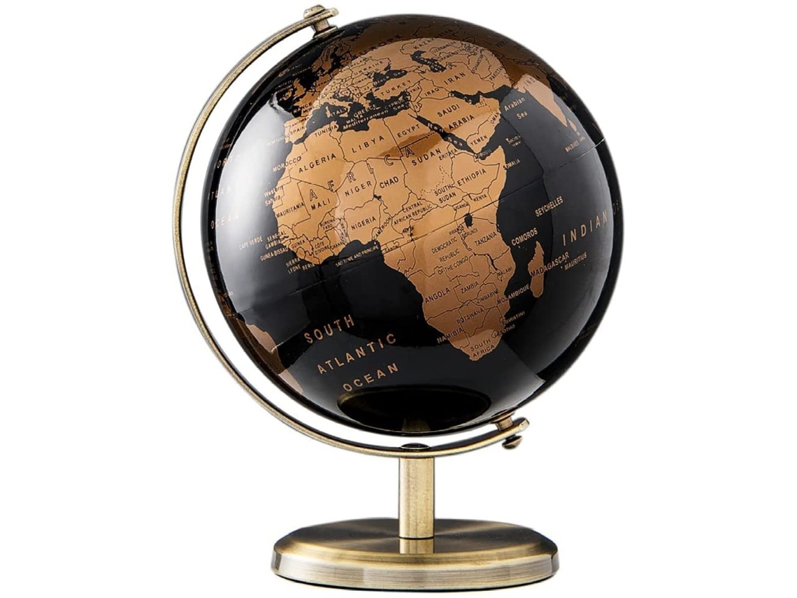 Globo De Cortiça Com Pinos De Pressão, Planejamento De Viagem Tamanho Compacto, Rotação Suave, Totalmente Montado, Textura Metálica, Design Elegante