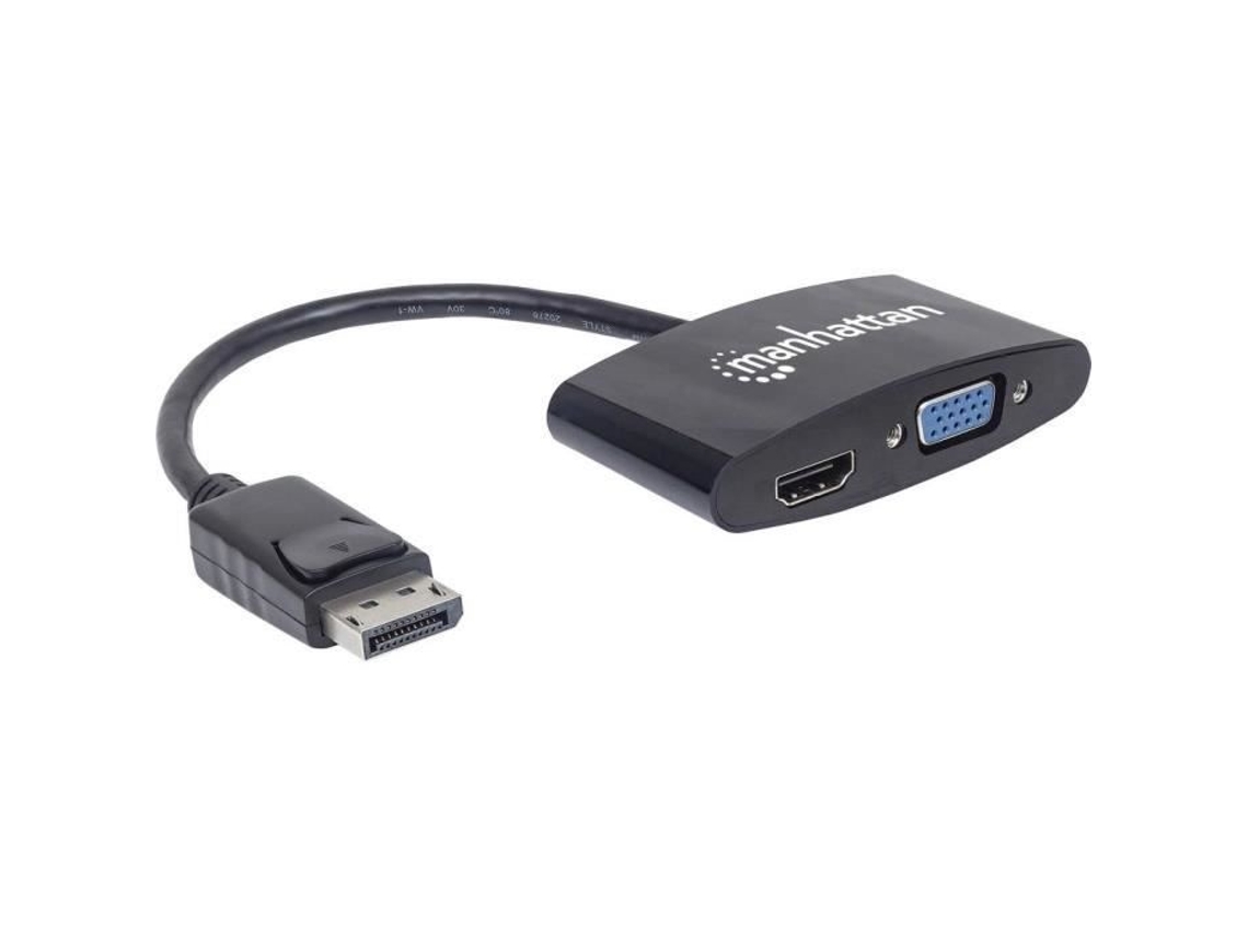 Lurelia Adaptador Displayport Para Hdmi Displayport Hdmi Vga 1x Para 1x Vga/hdmi 4k Passivo Preto