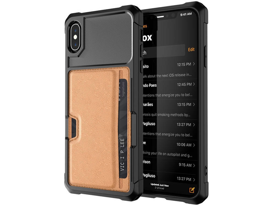 Capa iPhone X, XS WISETONY Ricoonline-174 Castanho