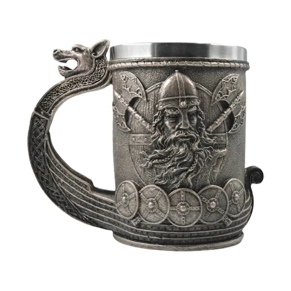 Caneca de Cerveja com Runas Vikings, Imitação de Pirata, Decoração Nórdica, Café de Pedra AQUAFORGE