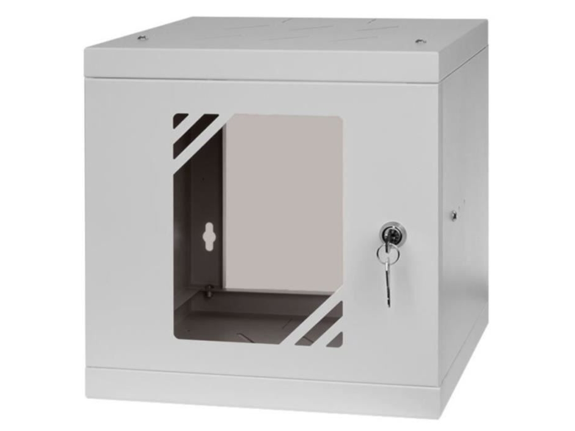 Gabinete Rack 10 6u, Suporte de Vidro 300mm, Cinza