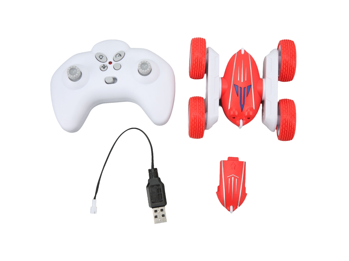 Carro Rc Stunt 2.4ghz Mini Duas Lados Vermelho