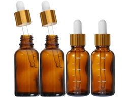 Frascos conta-gotas de 30 ml, suaves e para prova de vazamentos, pacote com 4 unidades, vidro âmbar.