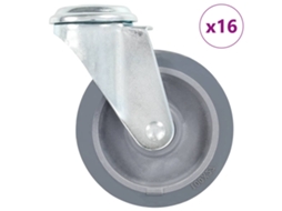 Vidaxl 16 Pcs Rodas Giratórias Com Orifício Para Parafuso 100 Mm