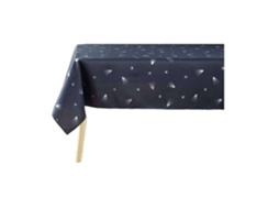 Doçura De Interior - Toalha Retangular Antitabela E Anti-amarrotamento Impressa Com Pinheiros - L. 150 X L. 300 Cm - Azul E Prata
