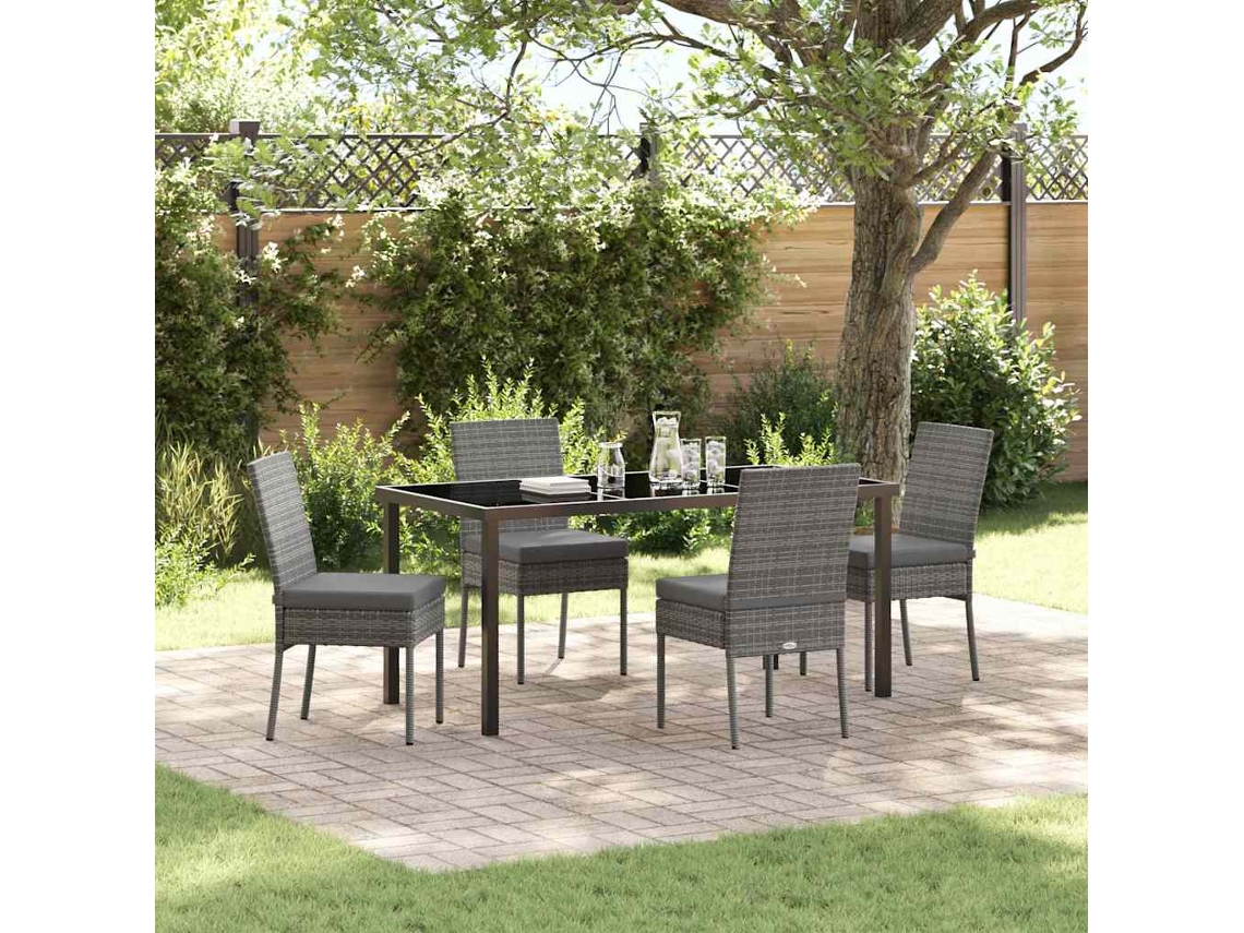 Vidaxl Conjunto de Jantar para Jardim 5 Pcs Cinzeto Aço Revestido a Pó