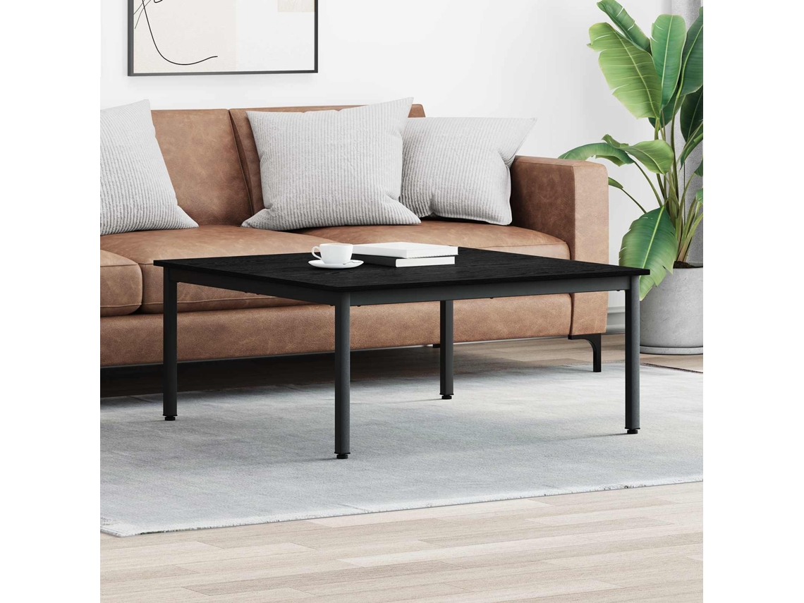Vidaxl Mesa De Centro Carvalho Preto 100 X 100 X 45 Cm
