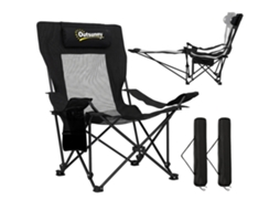 Conjunto 2 cadeiras dobráveis camping reclináveis apoio para os pés removível apoio de cabeça porta copos bolsa preto BTFORUS