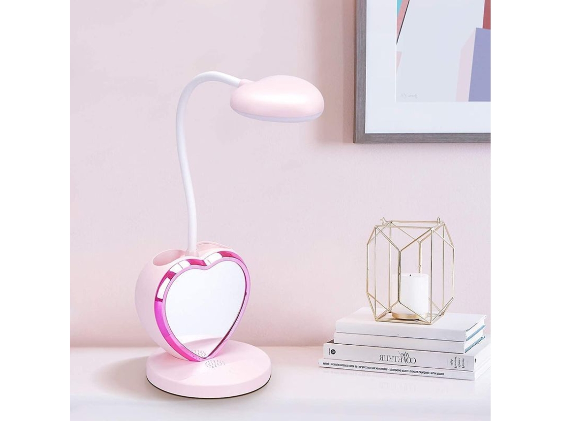 Lâmpada De Escritório Led Multifuncional Com Suporte Para Celular, Estojo Para Canetas, Espelho E Aromaterapia