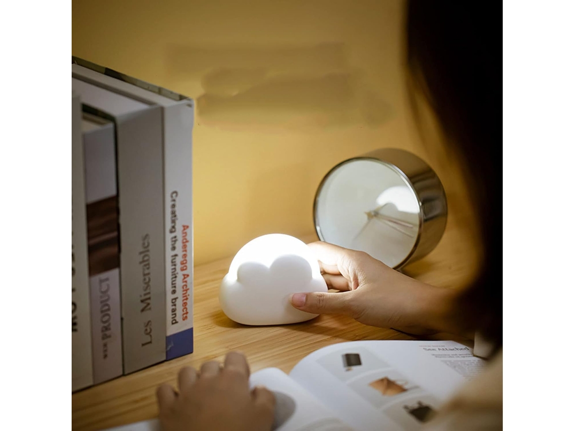 Luminária Noturna Cocoarm Cute Em Abs Pp Com Luz Branca Quente, 2 Modos De Iluminação, Portátil, Com Cordão, Para