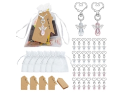 2026 30 Piezas Conjunto Colgante Llave Ángel Creativo Con Etiquetas de Papel Y Bolsas de Malla