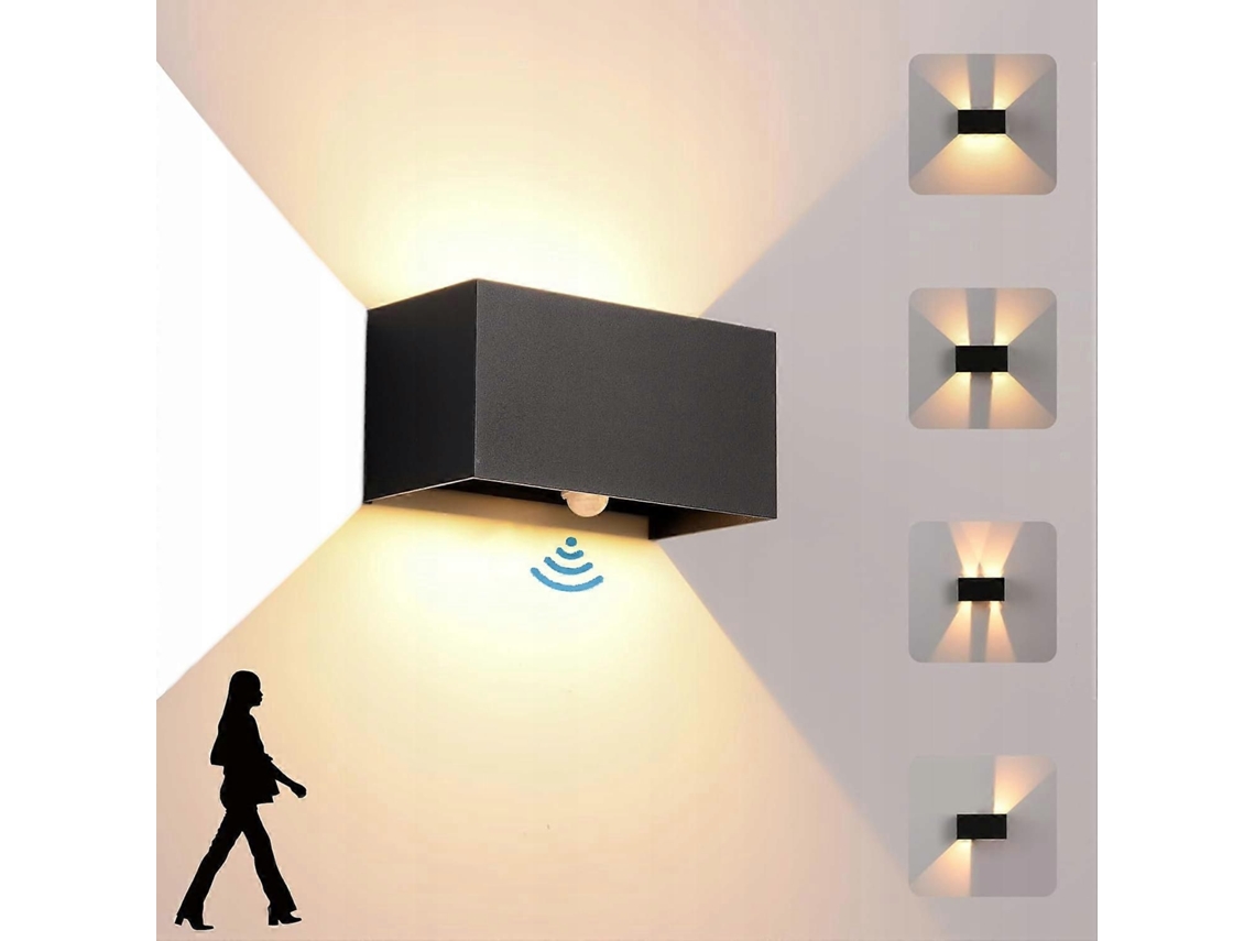 Luminária De Parede Externa Para Jardim Com Sensor De Movimento E Led